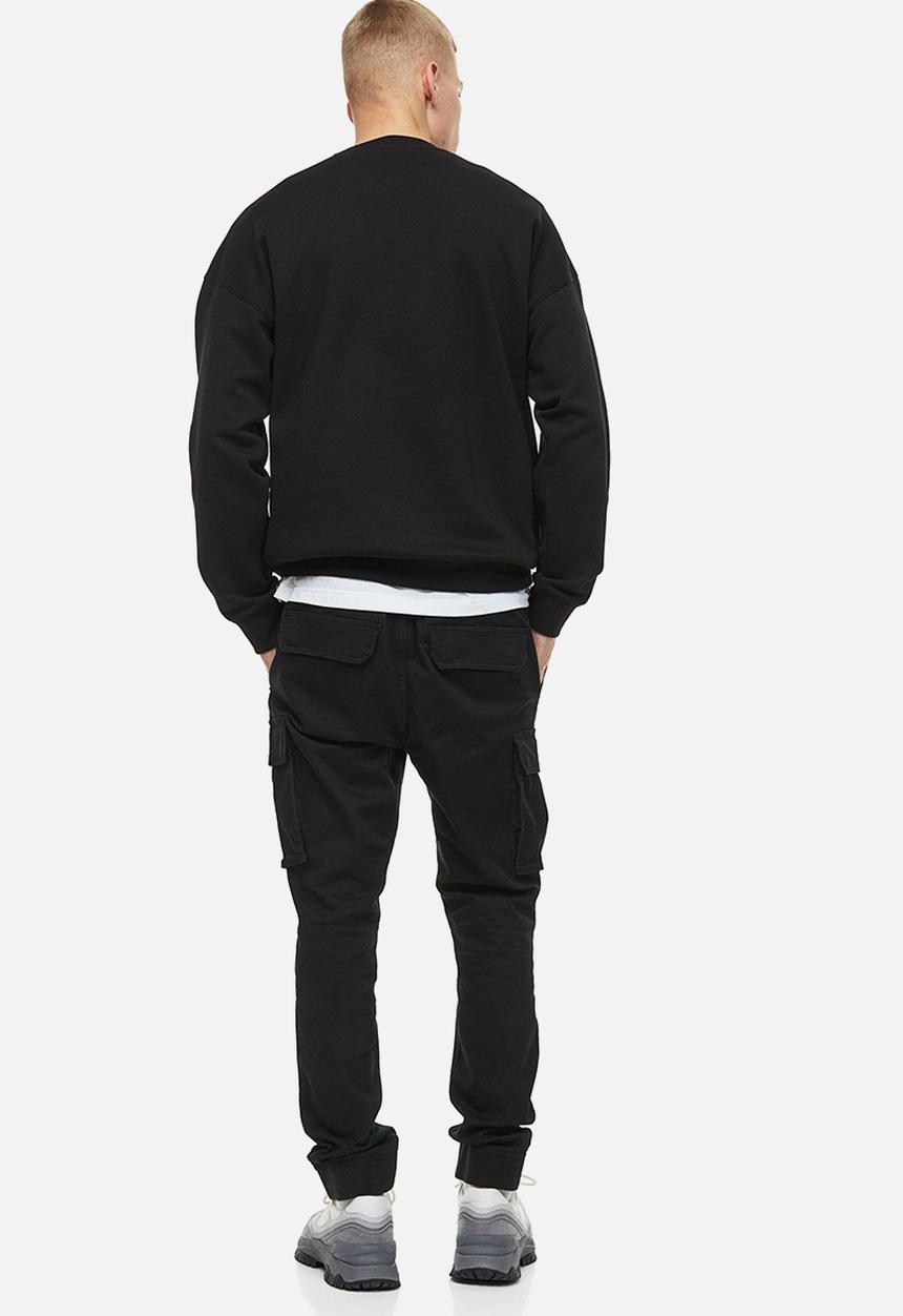 H&M - Skinny fit cargo joggers - black