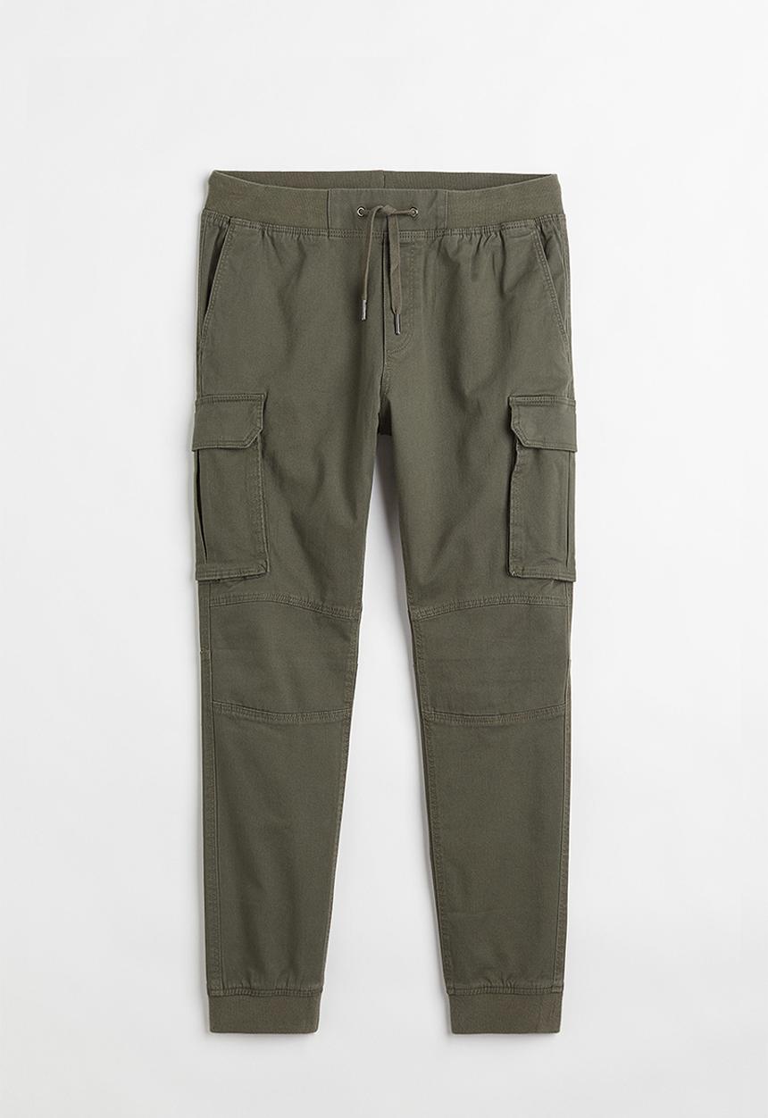 H&M - Skinny fit cargo joggers - khaki green