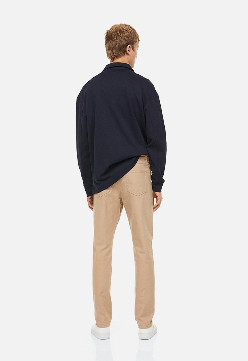 H&M - Slim fit cotton twill trousers - beige