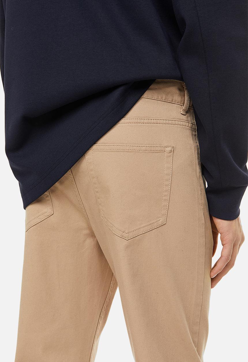 H&M - Slim fit cotton twill trousers - beige