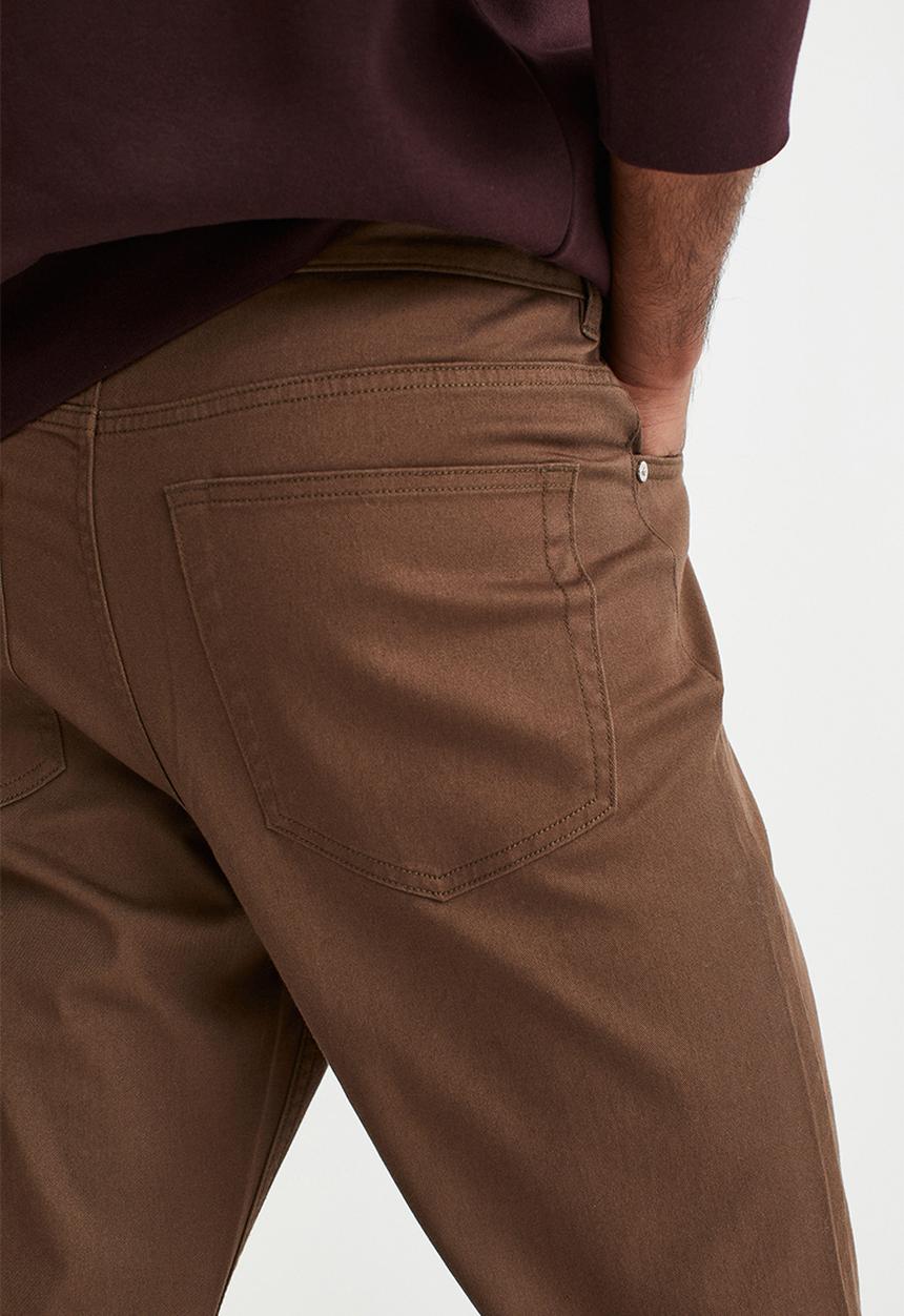 H&M - Slim fit cotton twill trousers - brown