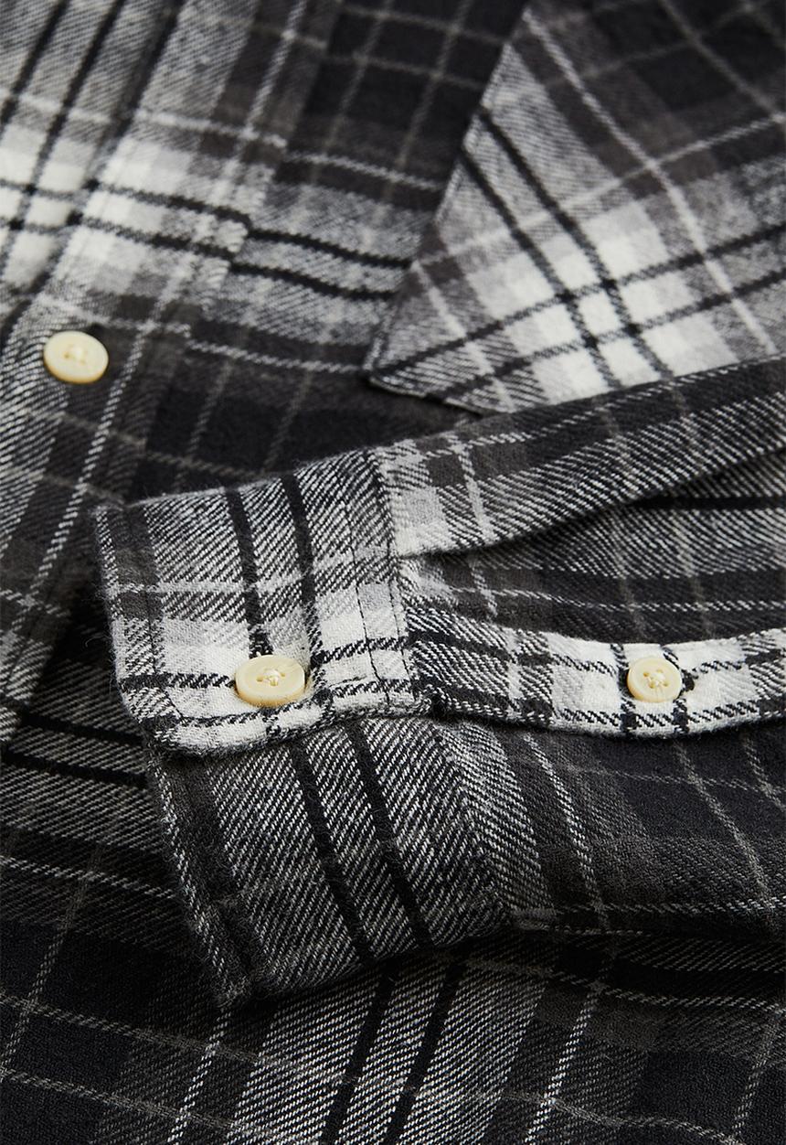 H&M - Cotton twill shirt - black/white checked