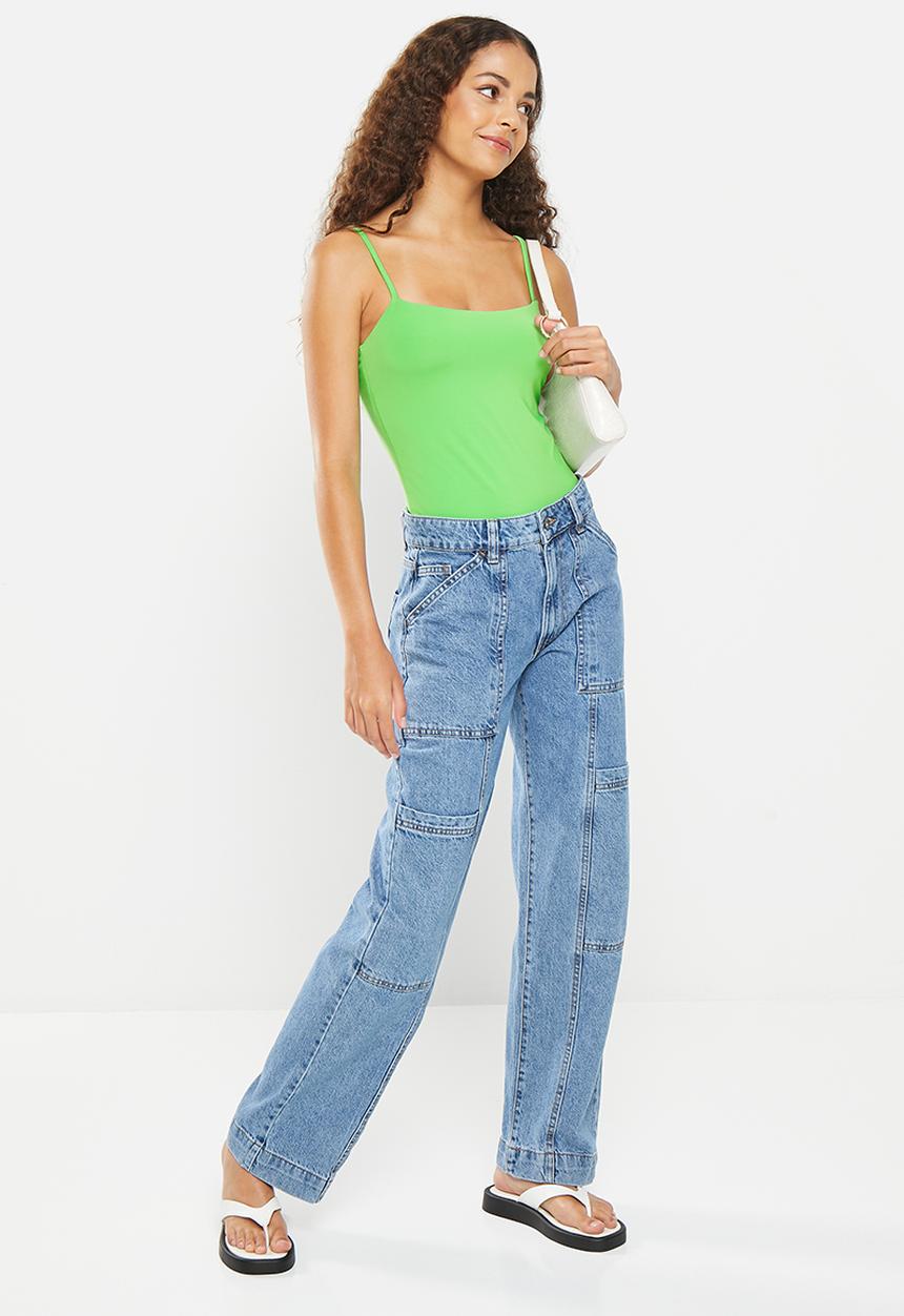 Cotton On - Sculpted straight neck bodysuit - garden green