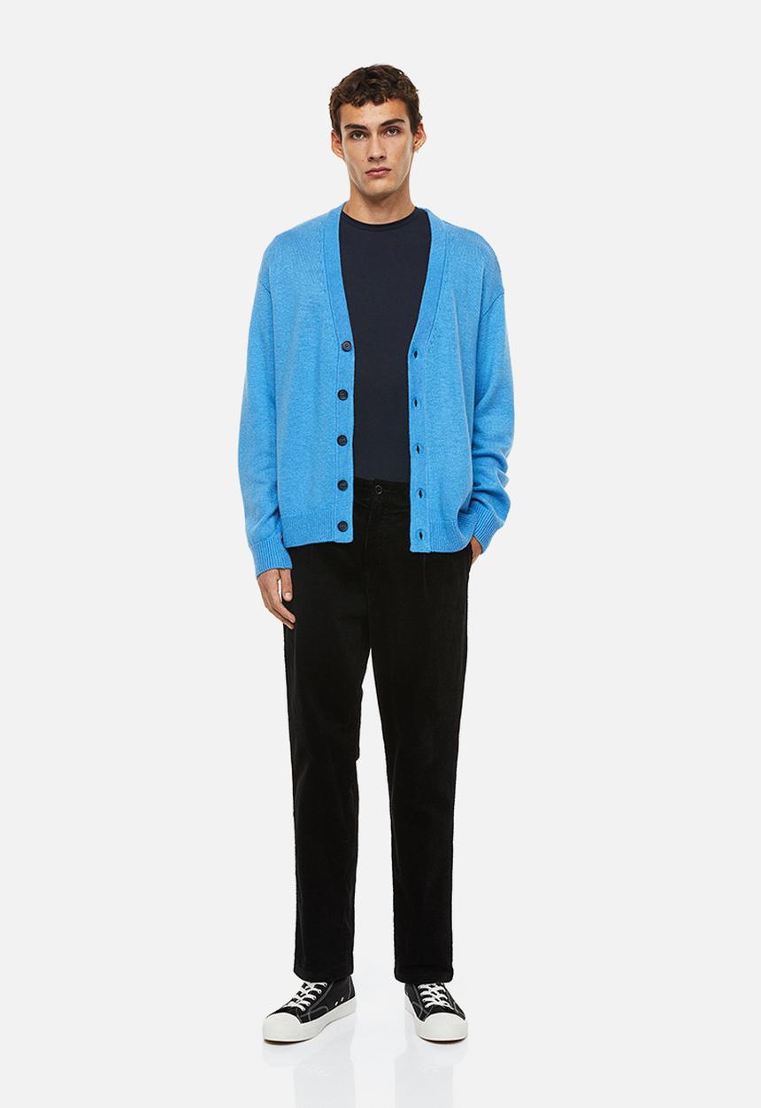 H&M - Regular fit corduroy trousers - black