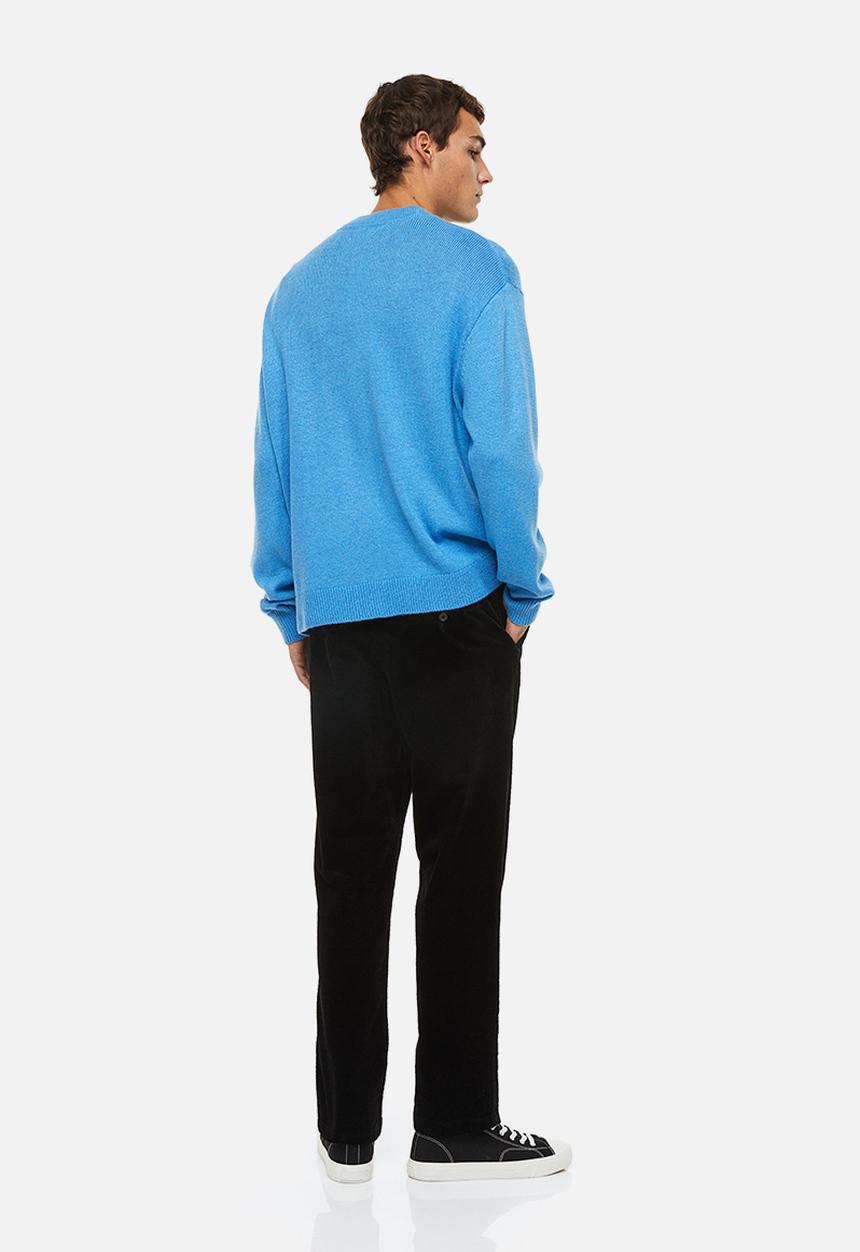 H&M - Regular fit corduroy trousers - black