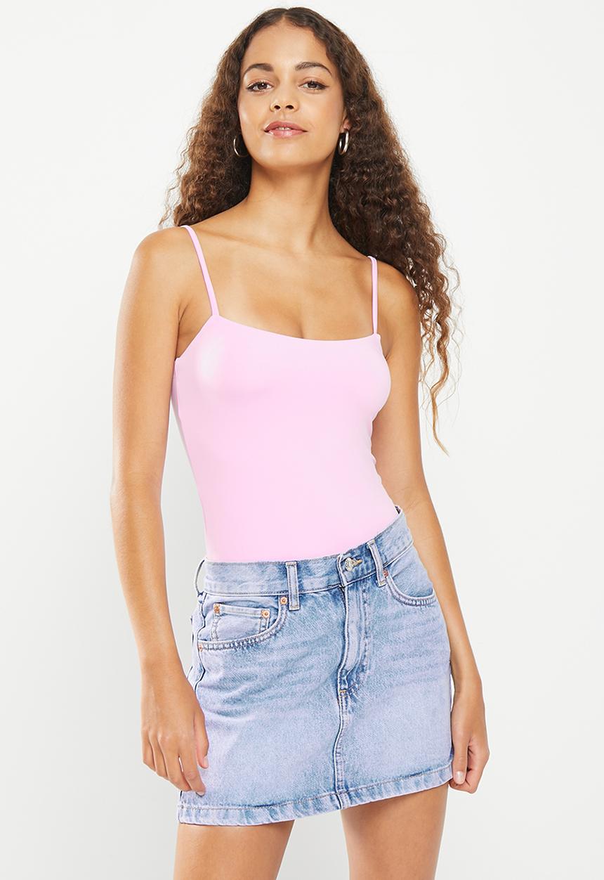 Cotton On - Sculpted straight neck bodysuit - cloudy pink