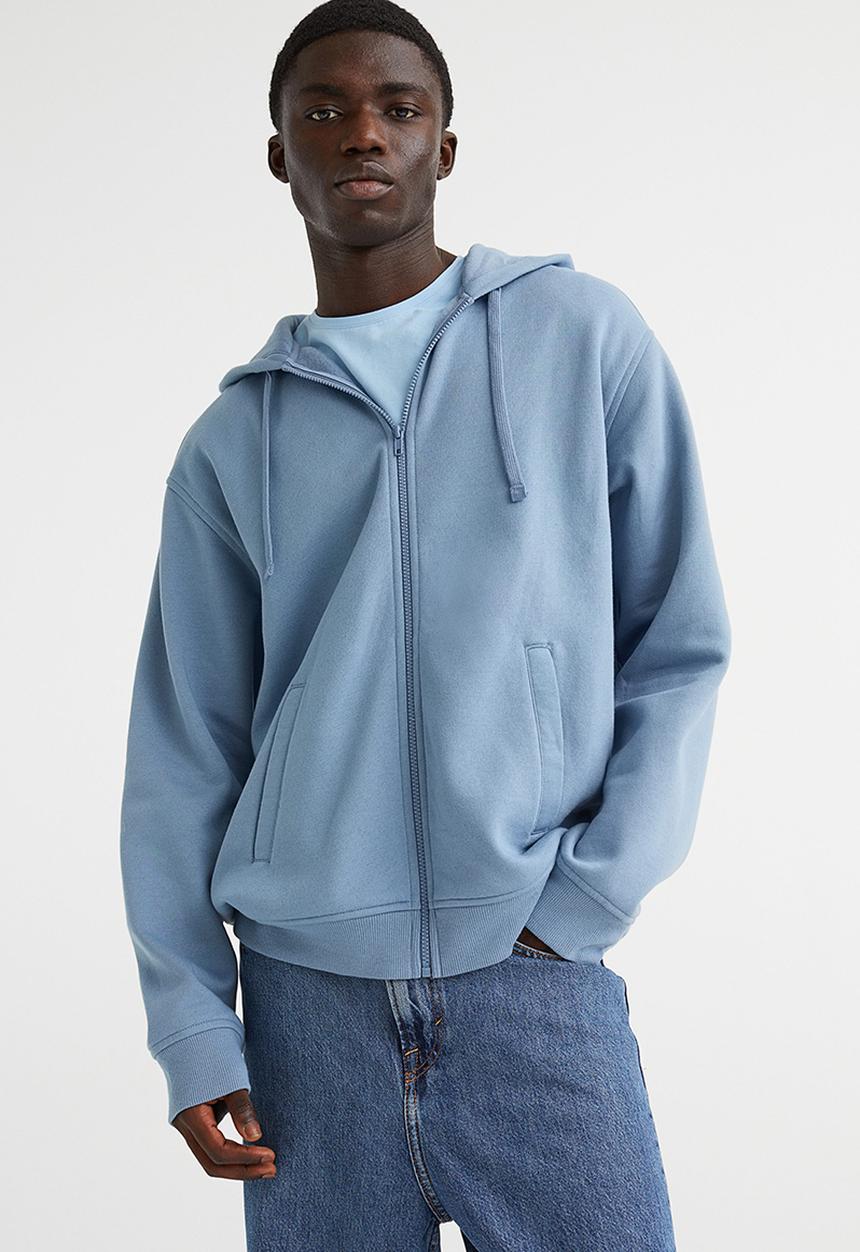 H&M - Relaxed fit zip-through hoodie - blue