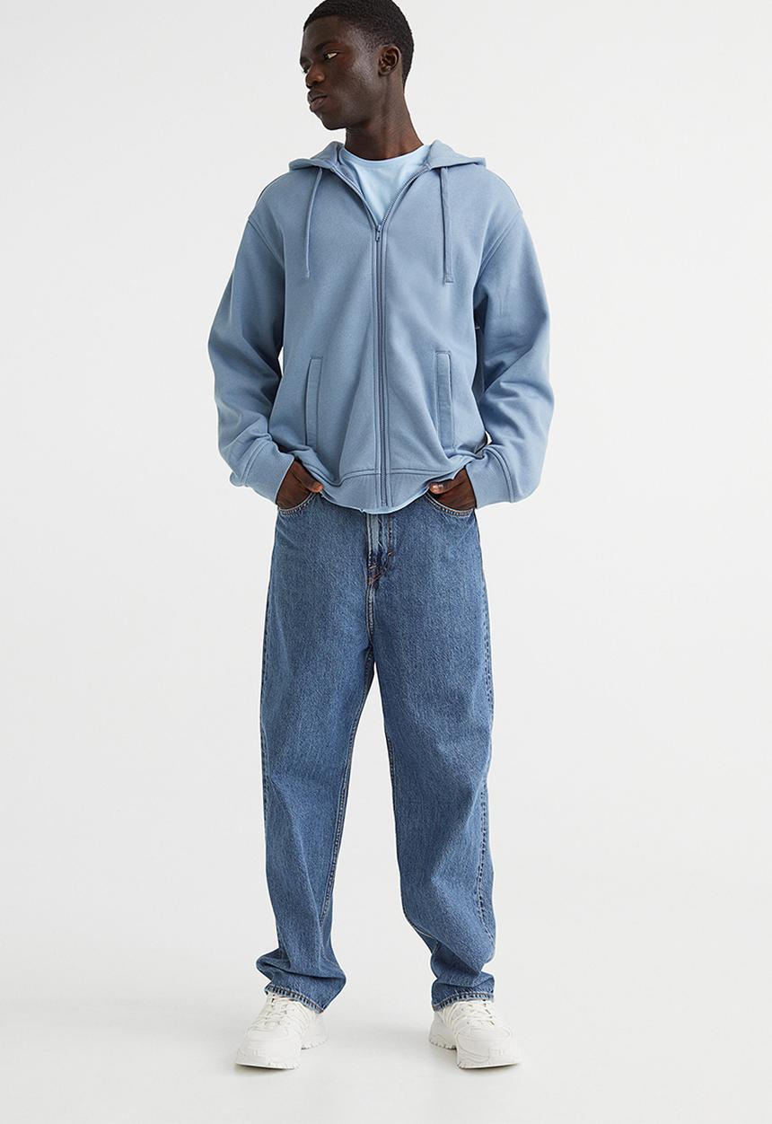 H&M - Relaxed fit zip-through hoodie - blue