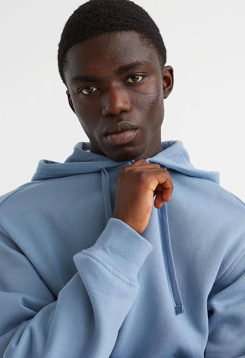 H&M - Relaxed fit zip-through hoodie - blue