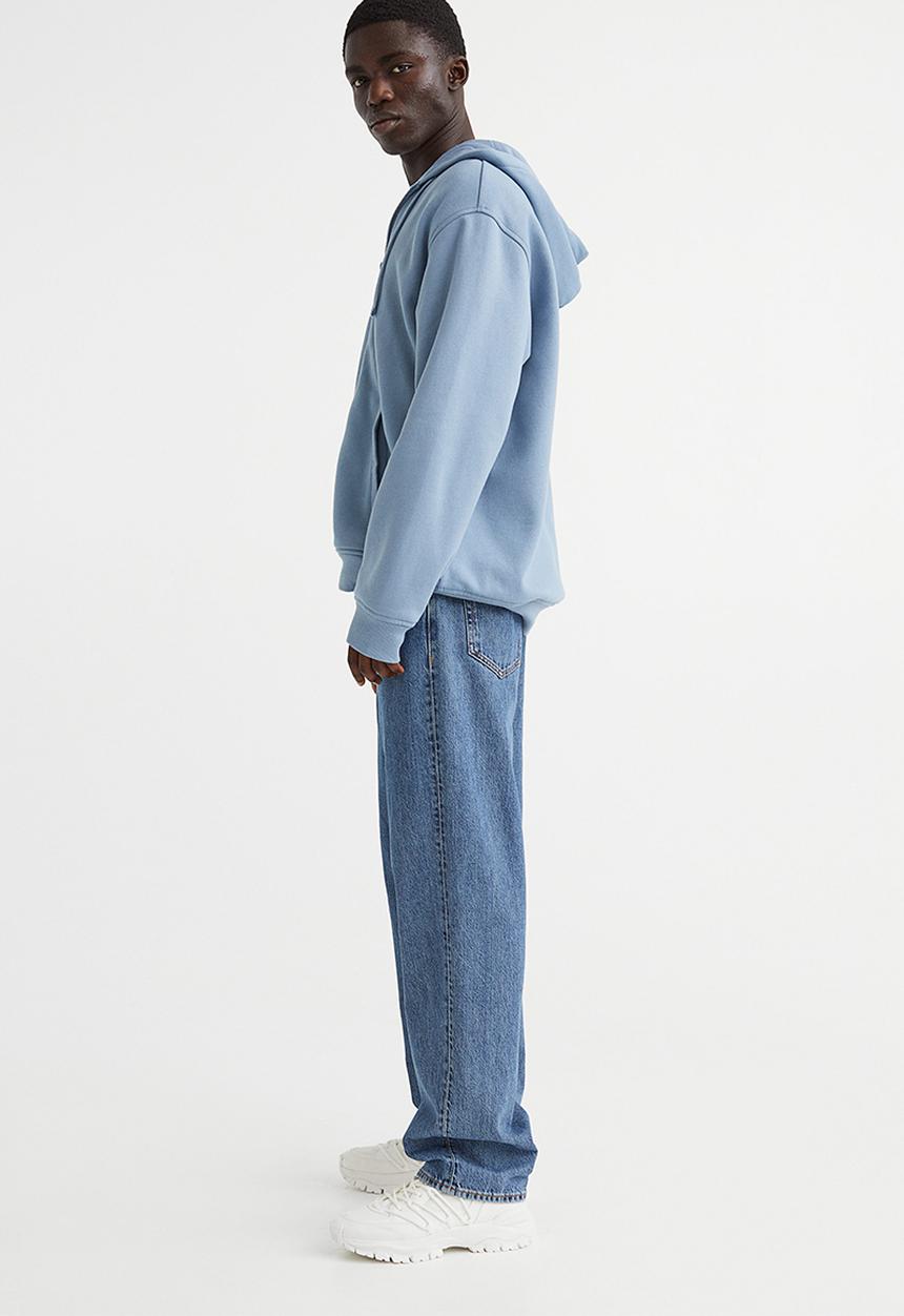 H&M - Relaxed fit zip-through hoodie - blue