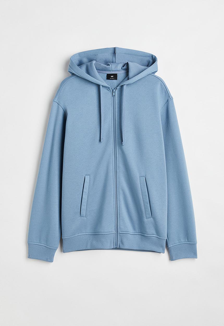 H&M - Relaxed fit zip-through hoodie - blue