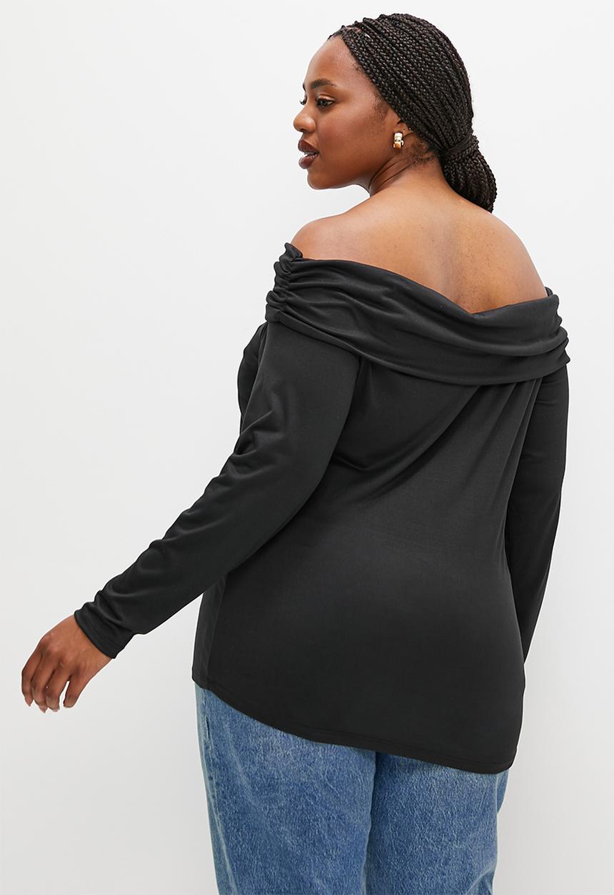 edit Plus - Off the shoulder tee - black