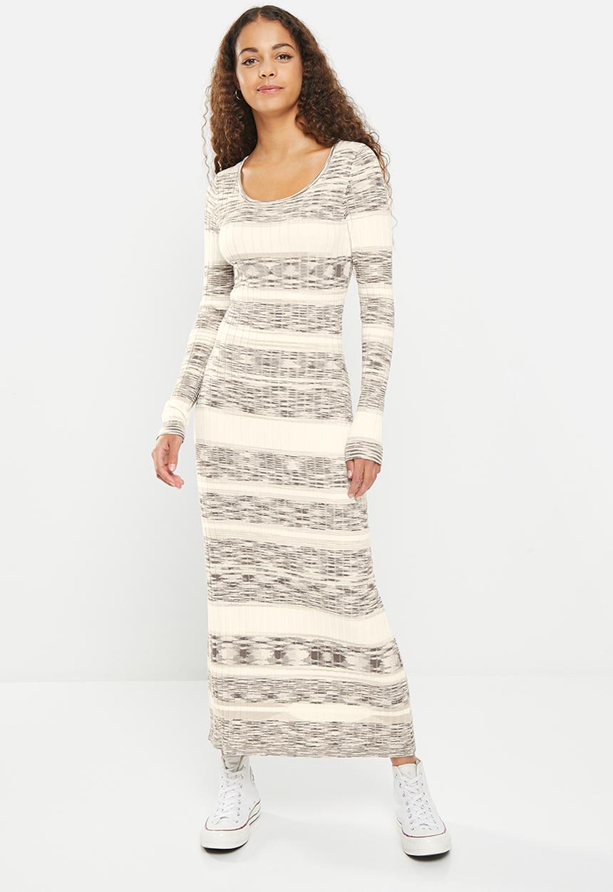 Cotton On - space dye knit midaxi dress - beige spacedye