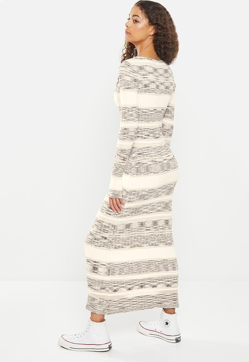 Cotton On - space dye knit midaxi dress - beige spacedye