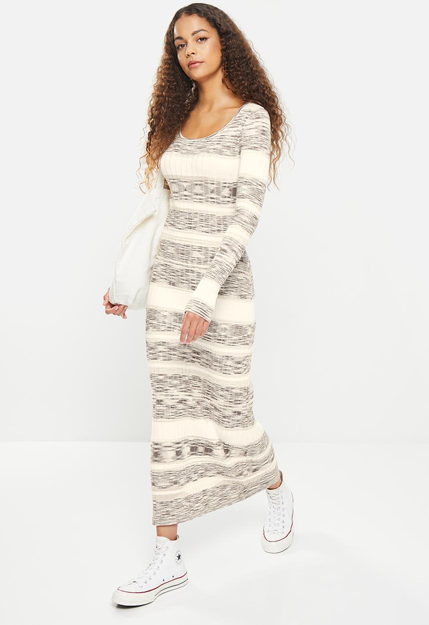 Cotton On - space dye knit midaxi dress - beige spacedye