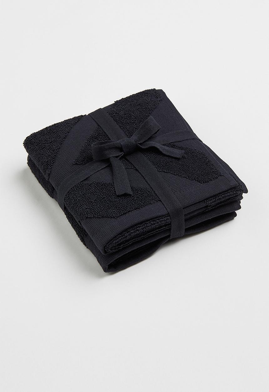 H&M - 2-pack guest towels - black