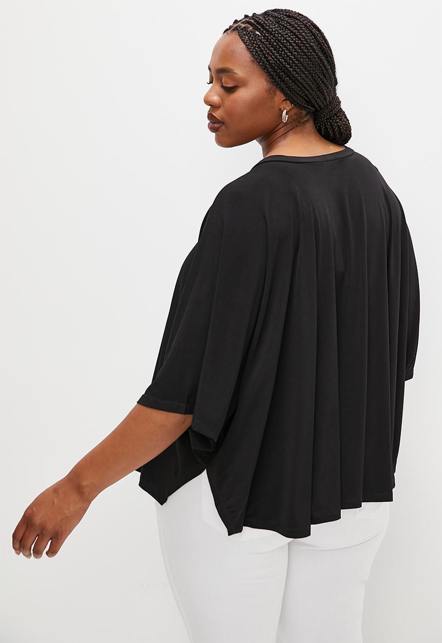 edit Plus - Asymmetrical hem top - black