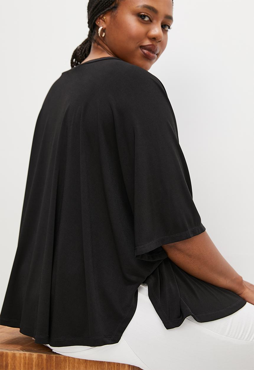 edit Plus - Asymmetrical hem top - black
