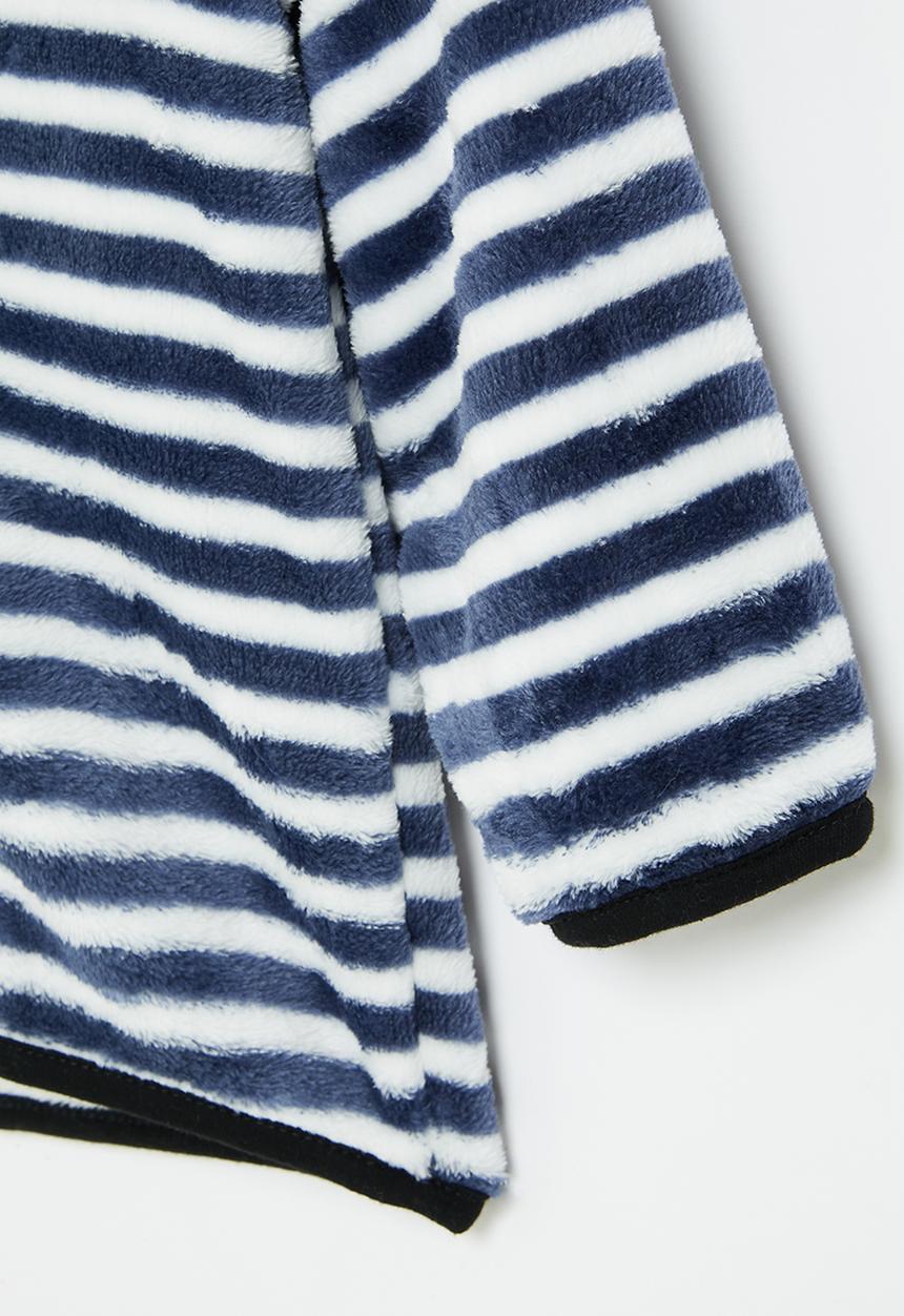 Pop Candy - Girls teddy hooded jacket - navy & white