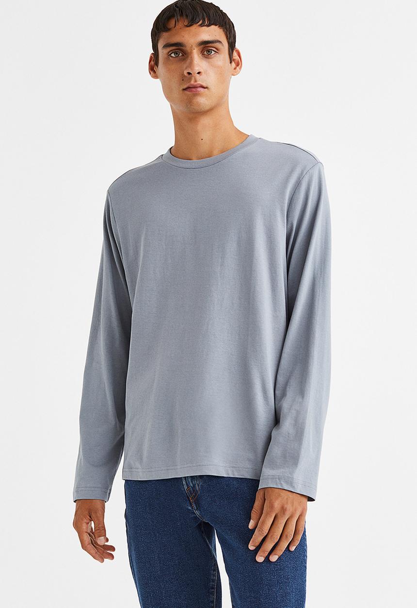 H&M - Regular fit jersey top - light blue
