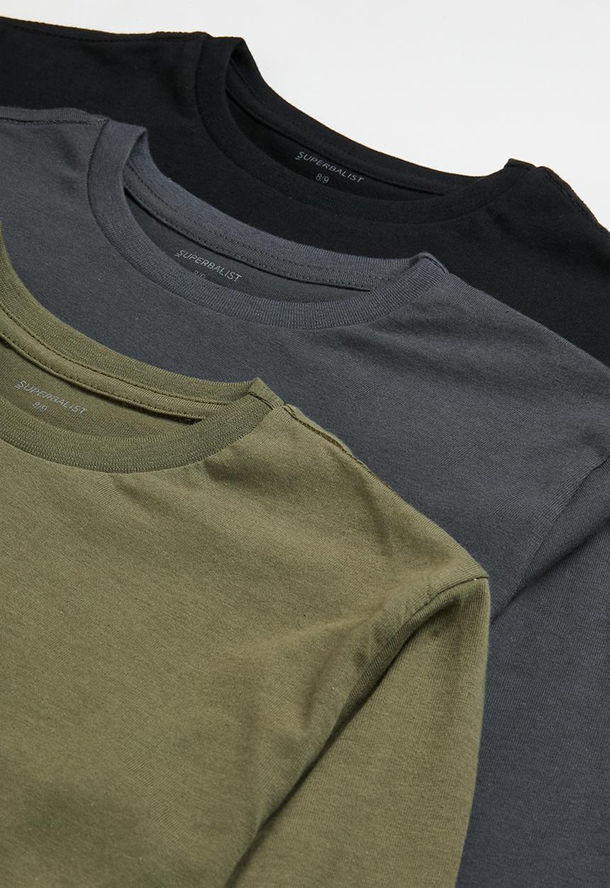 Superbalist - Older boys 3 pack plain tee - multi 