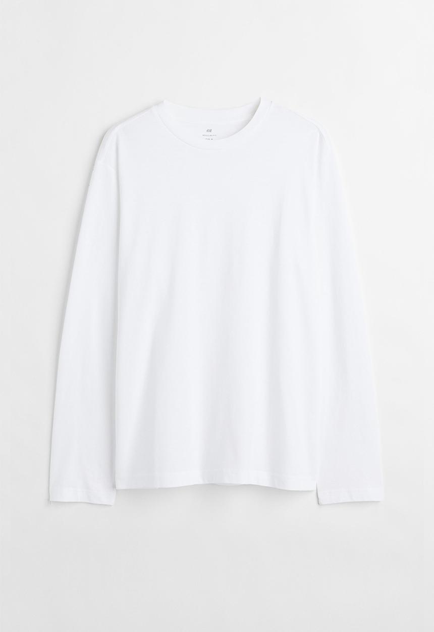 H&M - Regular fit jersey top - white