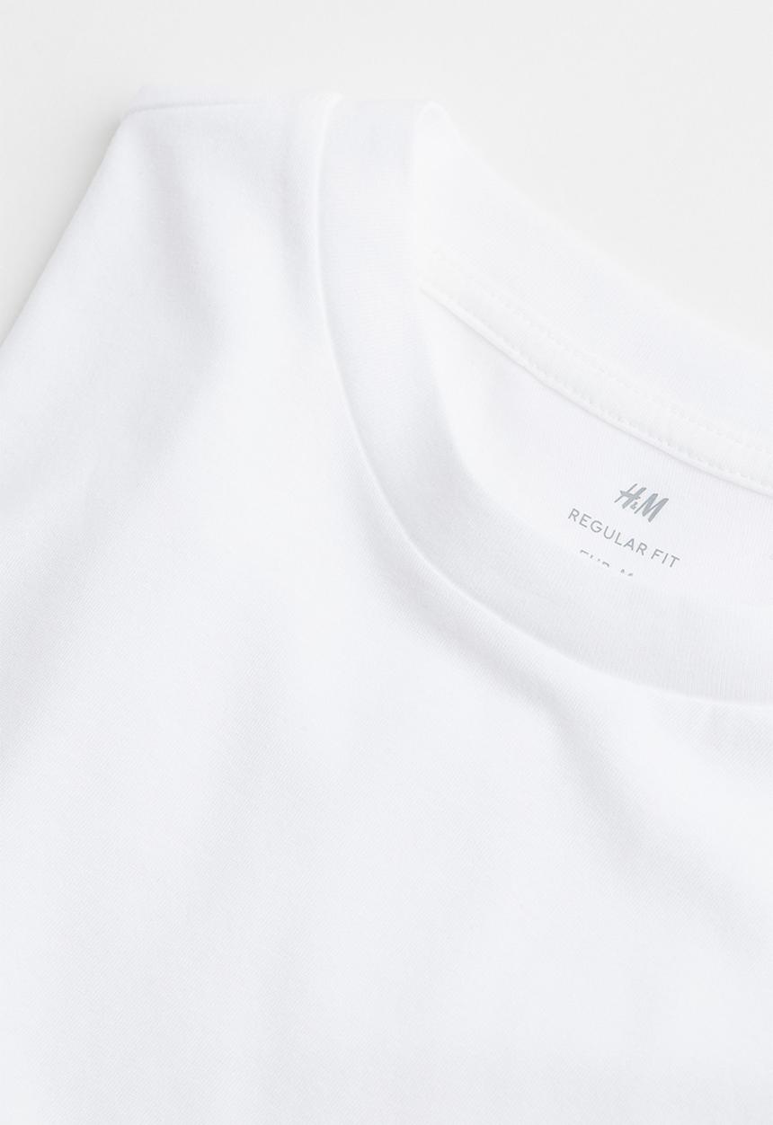 H&M - Regular fit jersey top - white