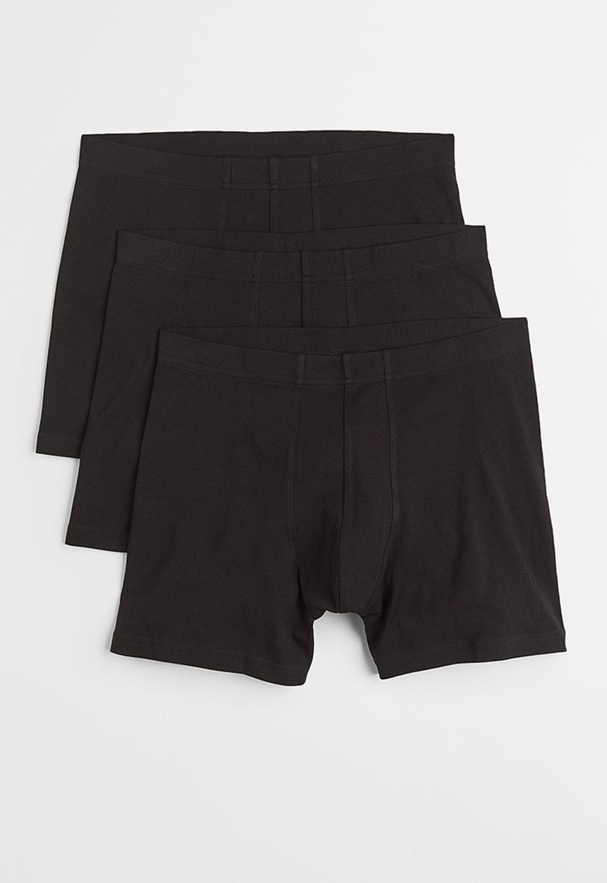 H&M - 3 Pack mid cotton trunks - black