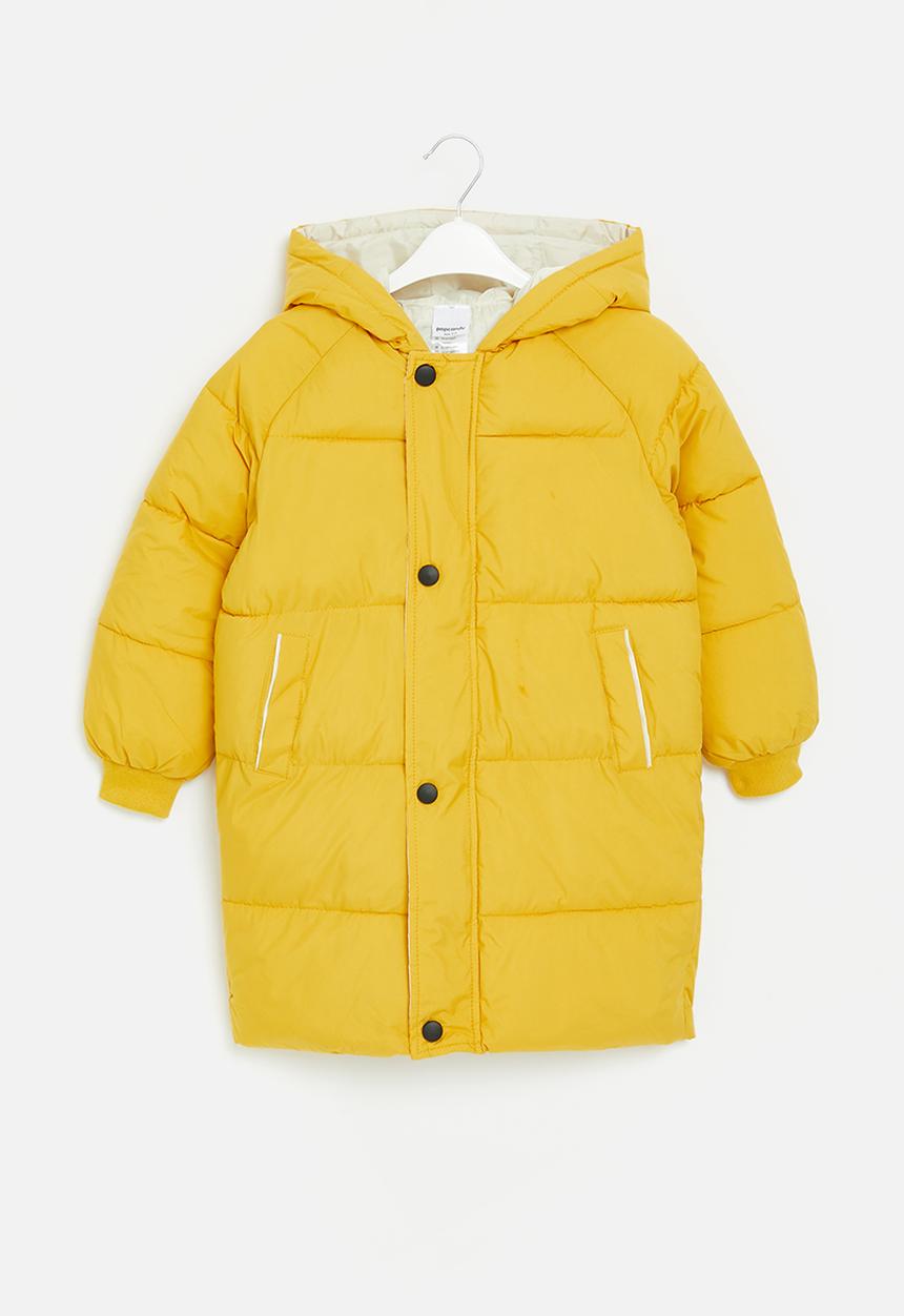 Pop Candy - Midi hooded puffer - yellow