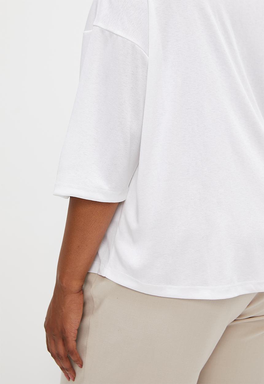 edit Plus - Slub crew relaxed top - white