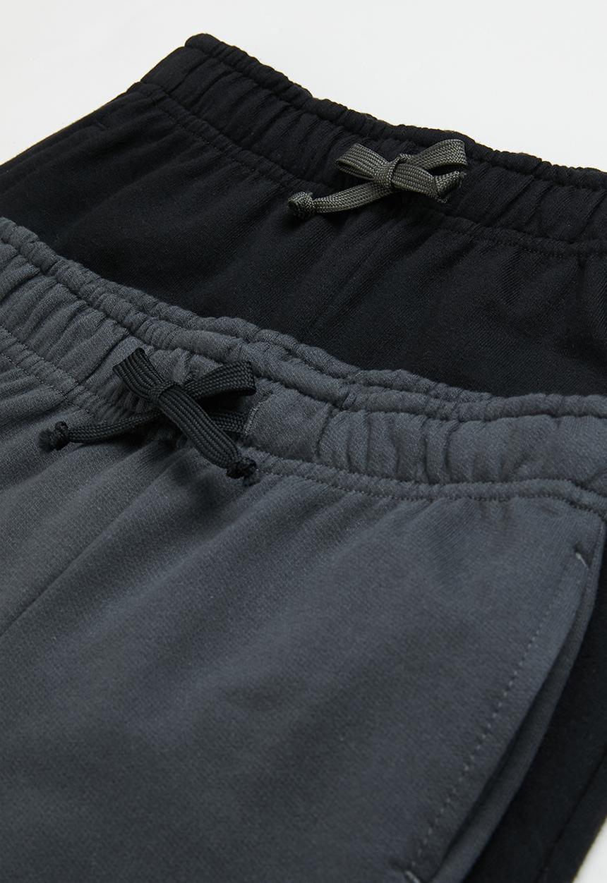 Superbalist - Younger boys 2 pack fleece jogger - black & charcoal