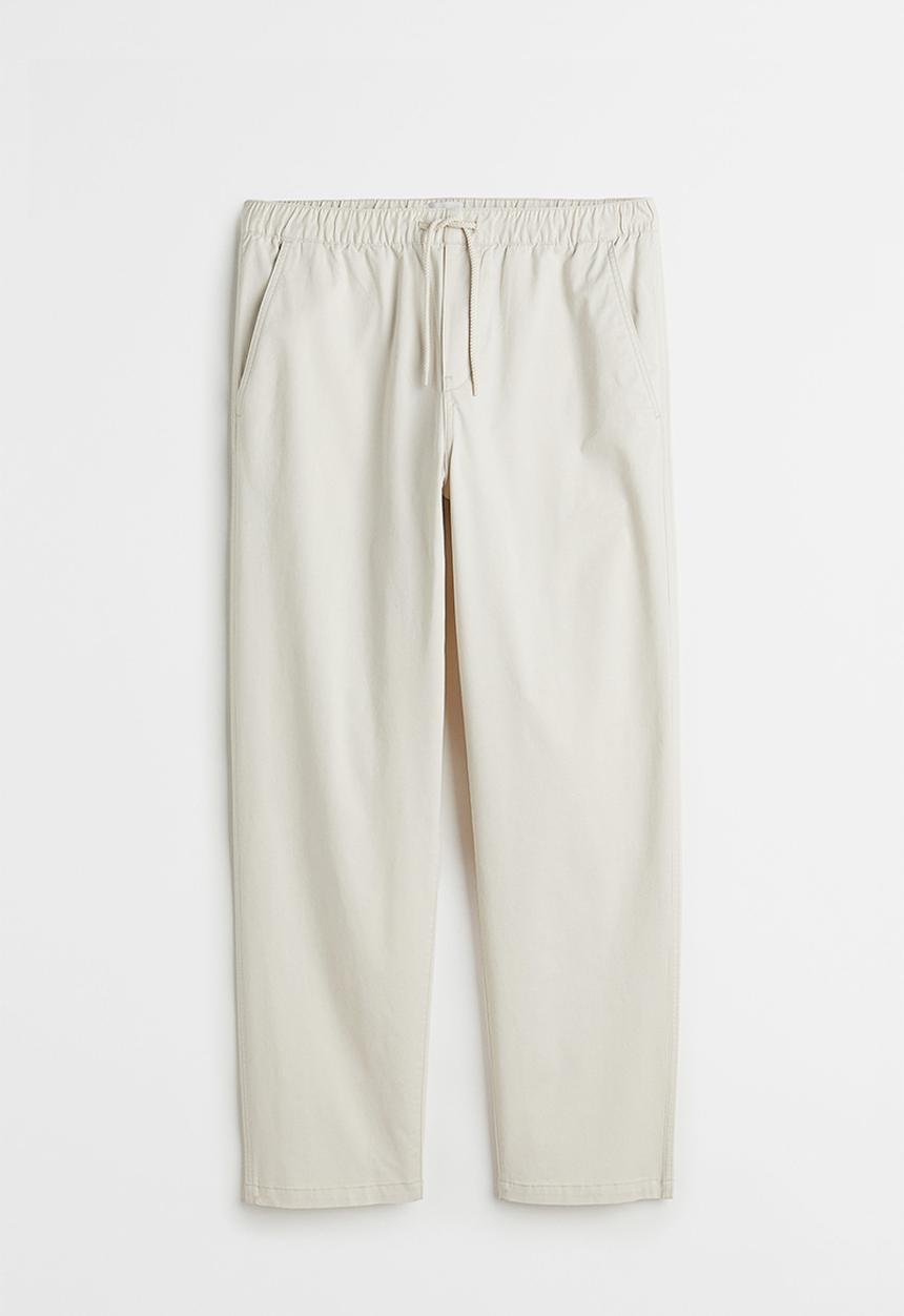 H&M - Relaxed fit twill pull-on trousers - light beige