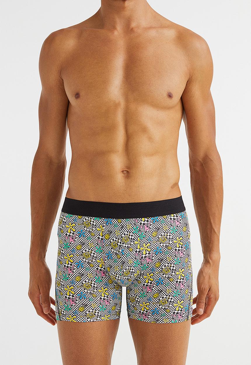 H&M - 3 Pack mid trunks - black/spongebob squarepants