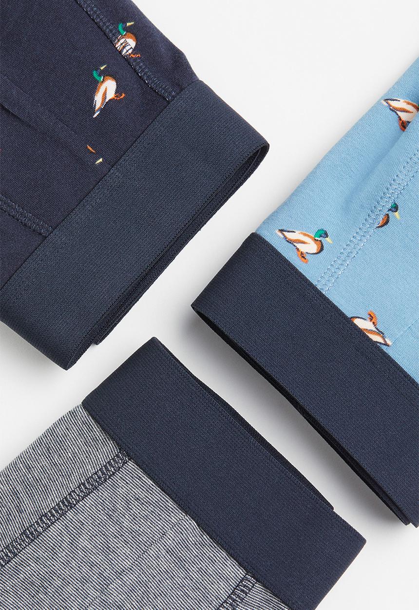 H&M - 3 Pack cotton short trunks - blue/ducks