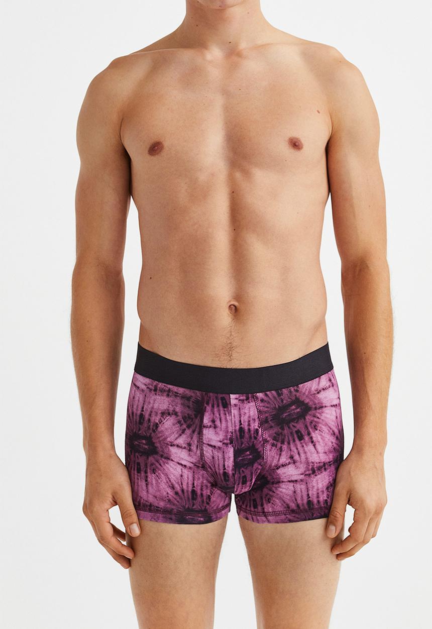 H&M - 3 Pack cotton short trunks - fuchsia/tie-dye