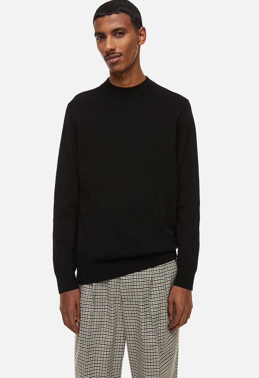 H&M - Slim fit fine-knit turtleneck jumper - black