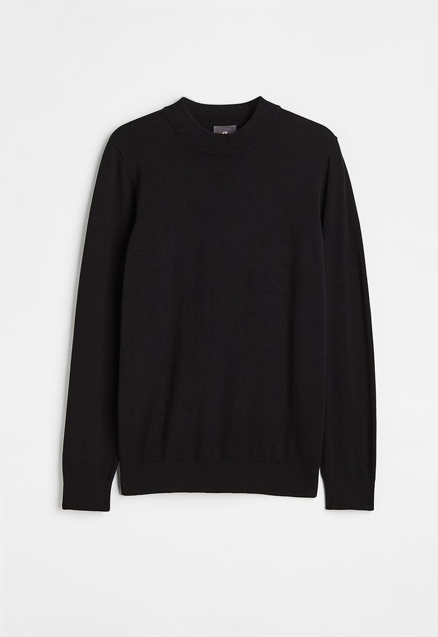 H&M - Slim fit fine-knit turtleneck jumper - black