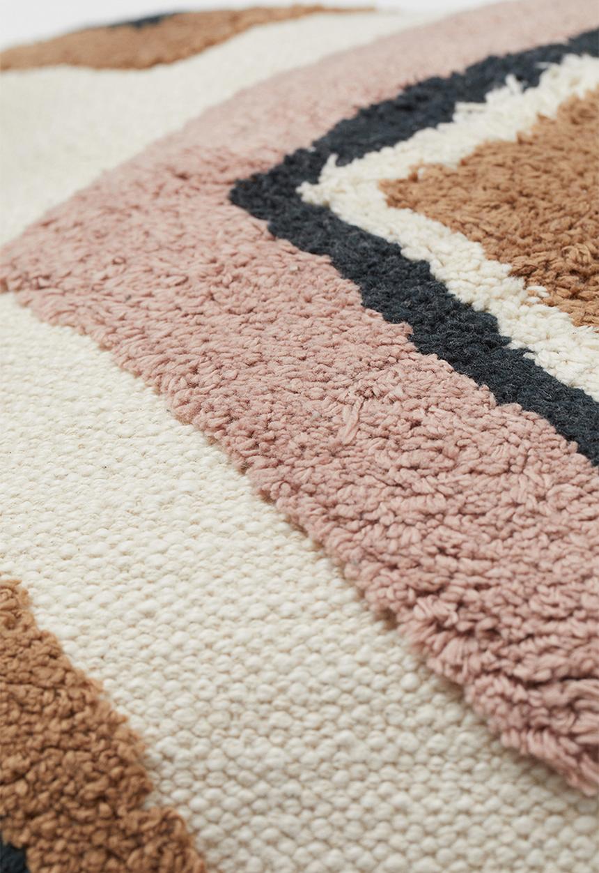 H&M - Cushion cover with tassels - beige/multi