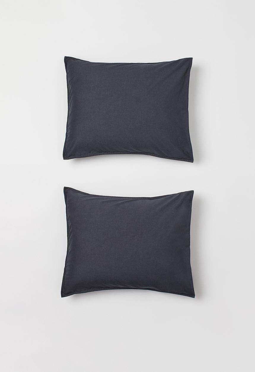 H&M - 2-pack cotton pillowcases - grey