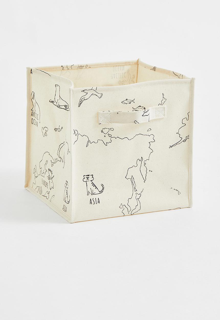 H&M - Printed storage basket - multi/white