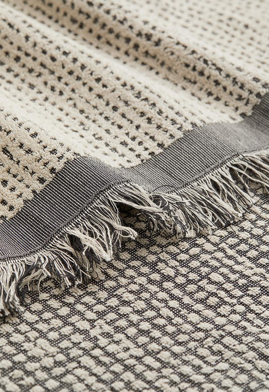H&M - Textured cotton bath towel - beige/multi
