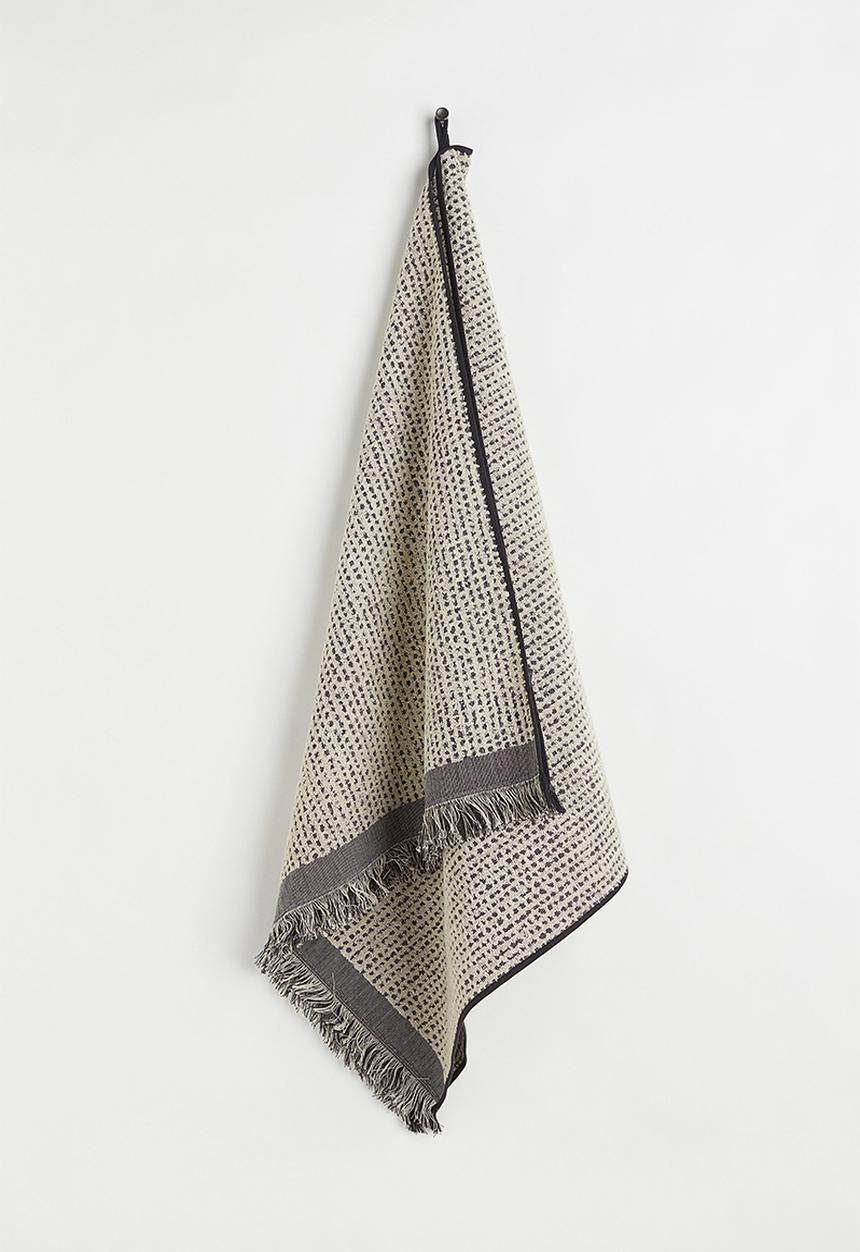 H&M - Textured cotton bath towel - beige/multi