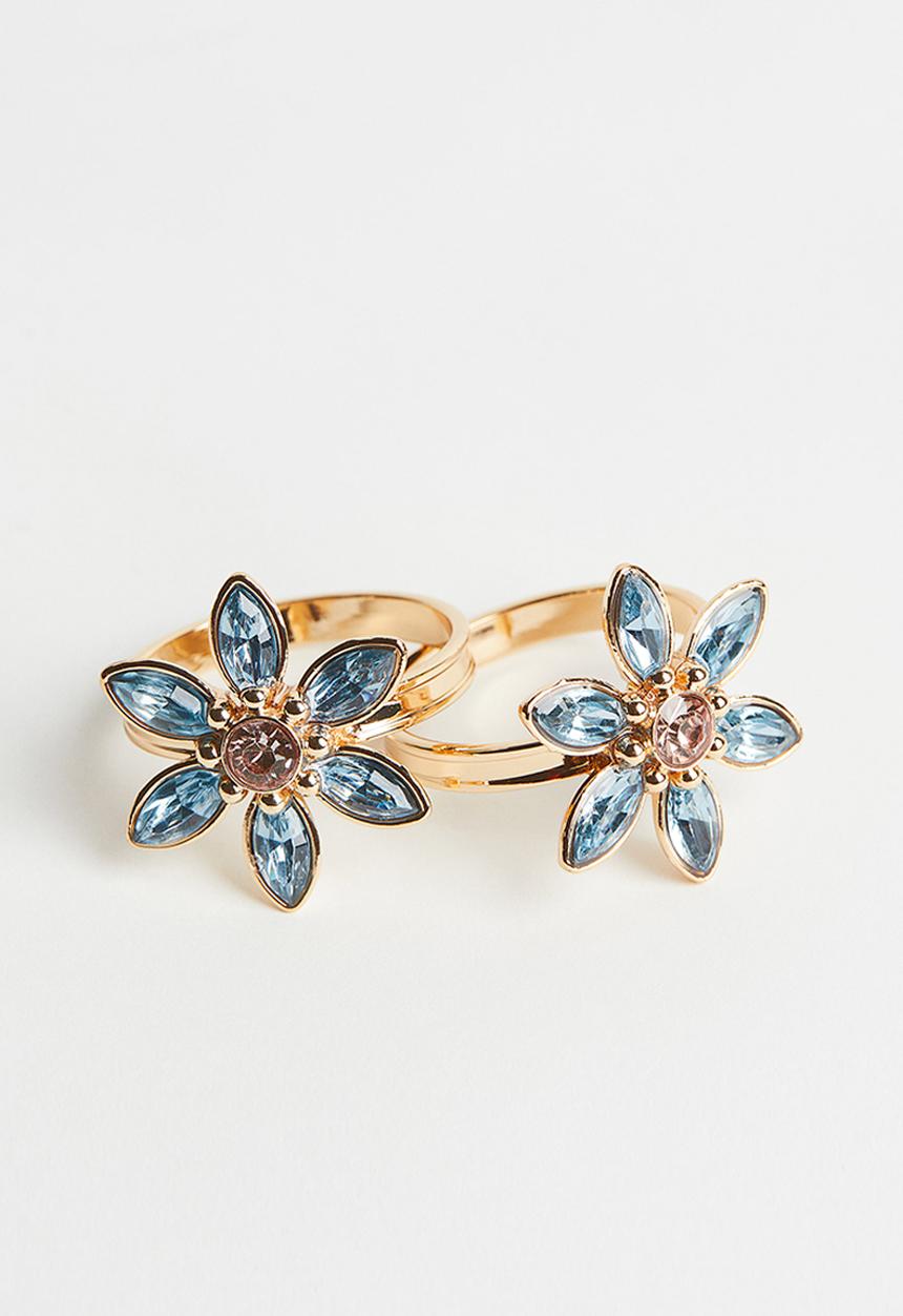 H&M - 2-pack napkin rings - blue/gold/multi