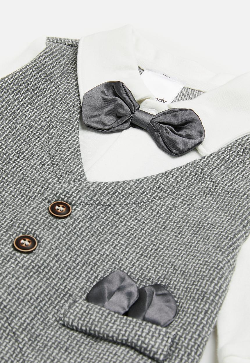 Pop Candy - Baby formal romper - grey
