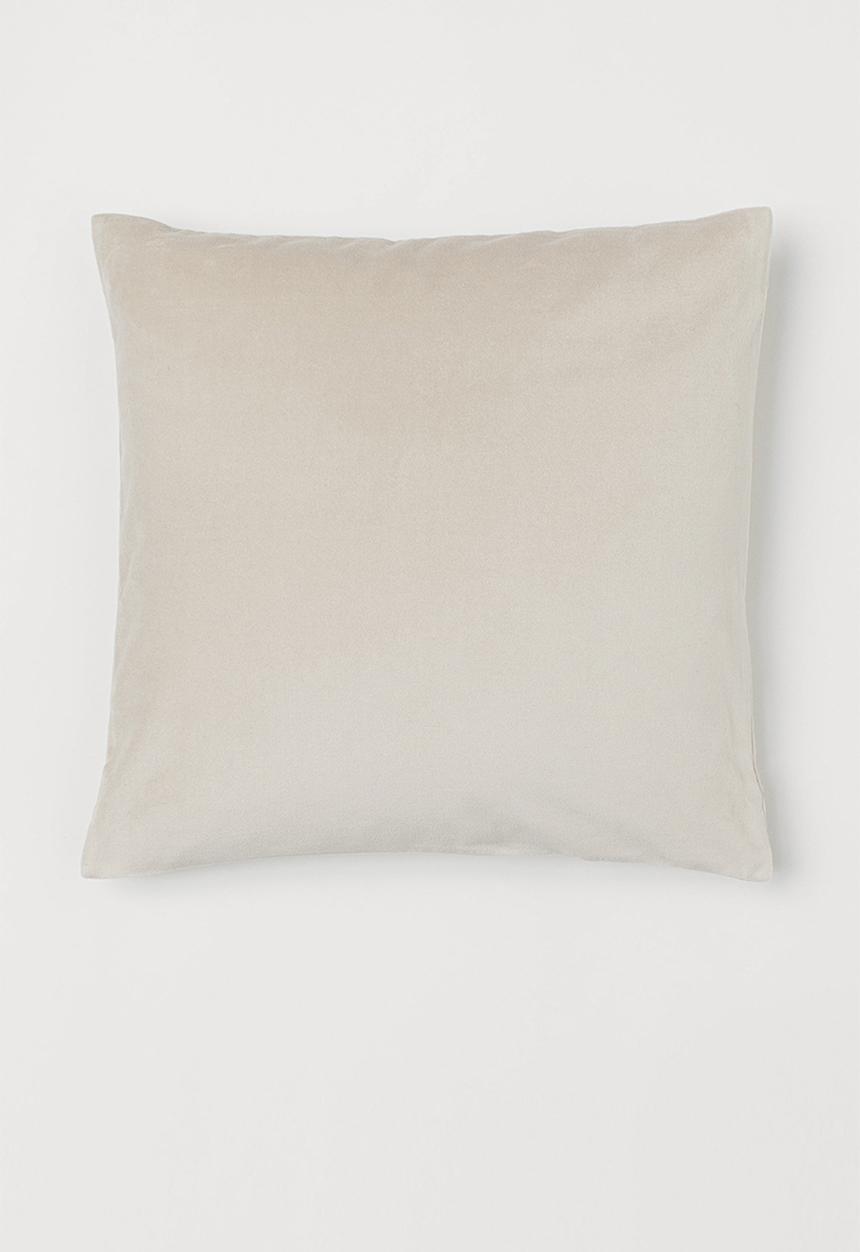H&M - Velvet cushion cover - beige