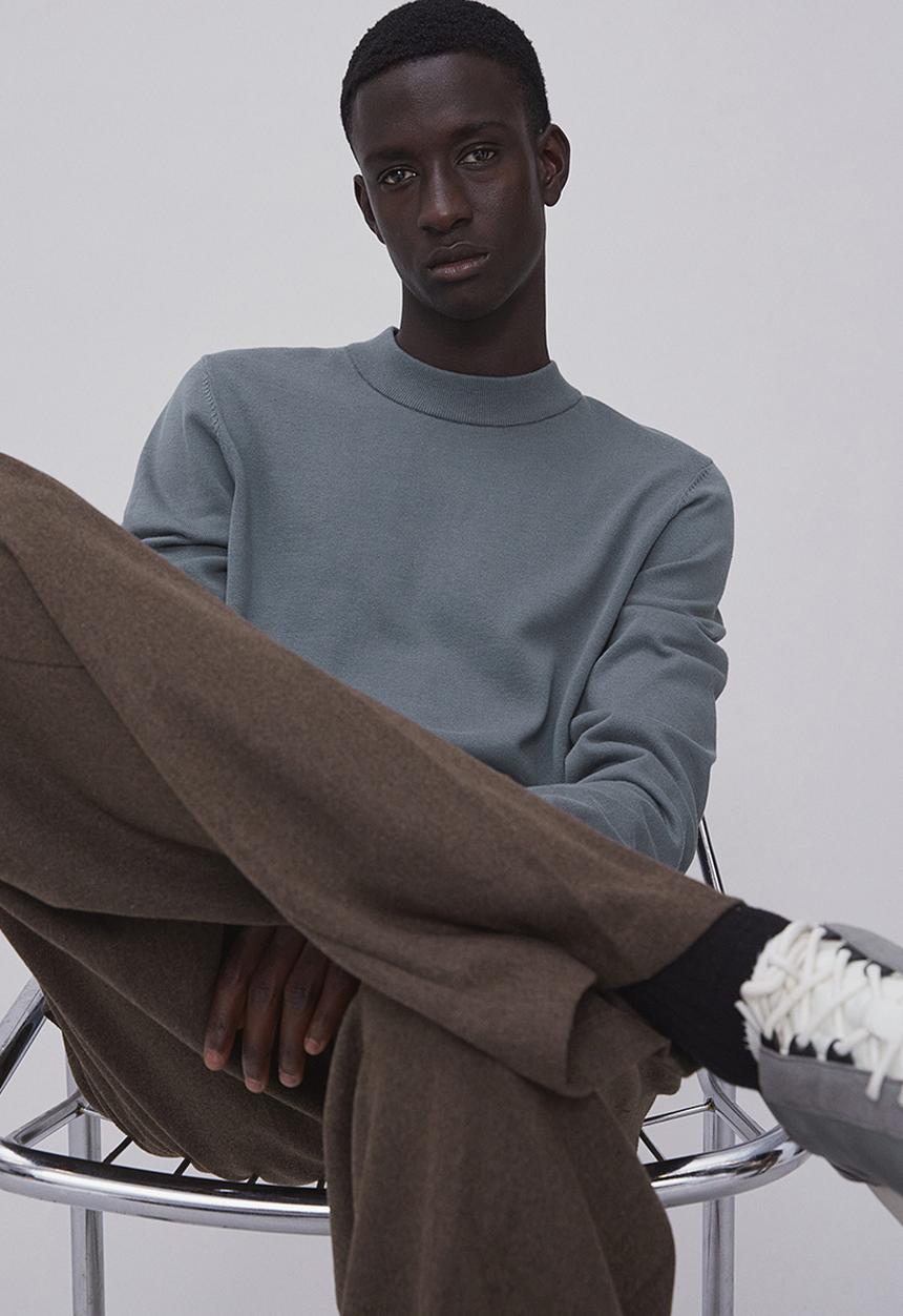 H&M - Slim fit fine-knit turtleneck jumper - grey