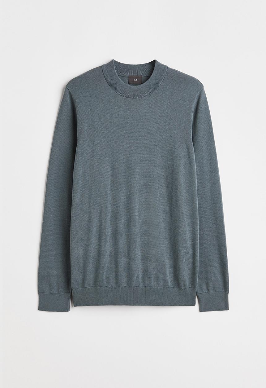 H&M - Slim fit fine-knit turtleneck jumper - grey