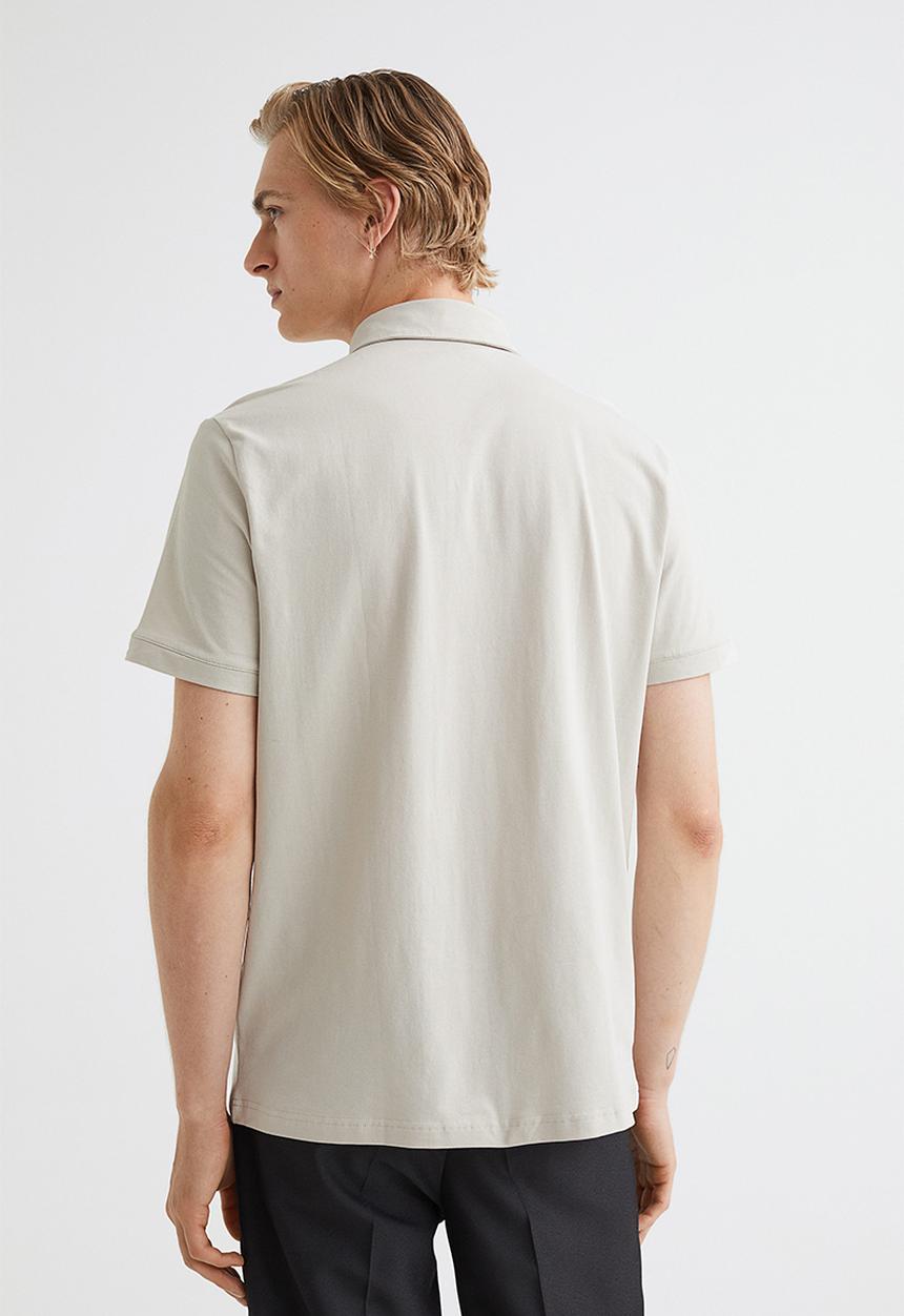 H&M - Slim fit polo shirt - light beige