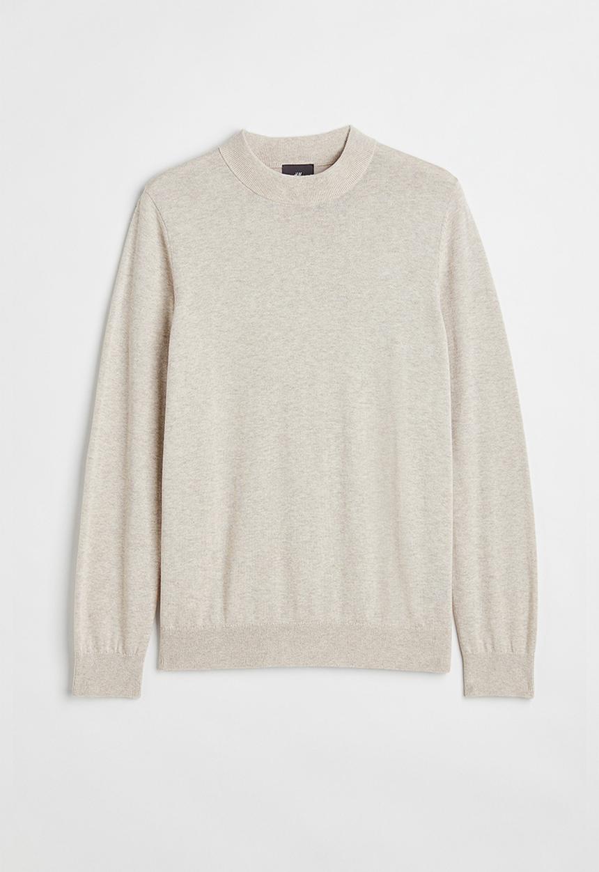 H&M - Slim fit fine-knit turtleneck jumper - light beige