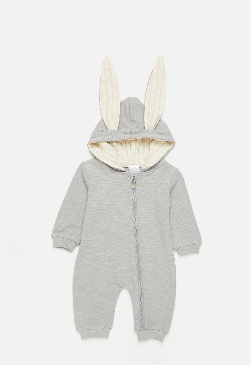 Pop Candy - Baby bunny romper - grey